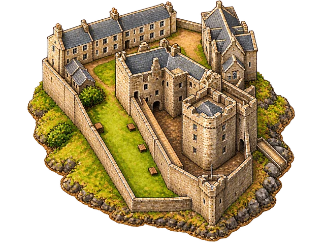 Illustrated adventure version of Blackness Castle