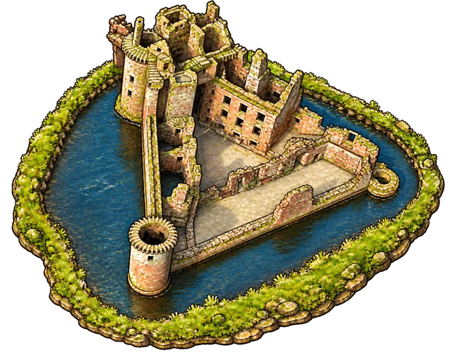 Illustrated adventure version of Caerlaverock Castle