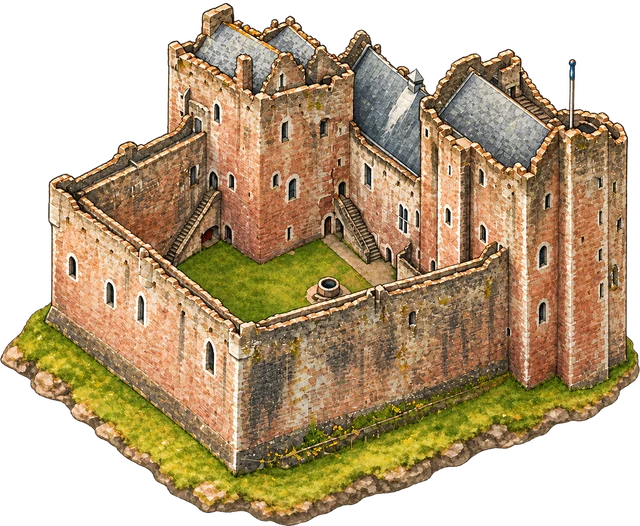 Illustrated adventure version of Doune Castle