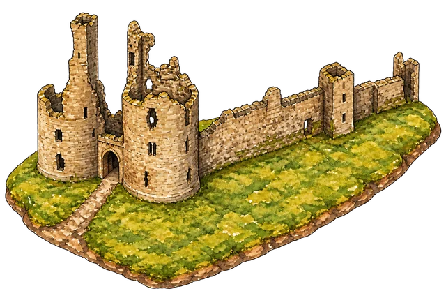 Illustrated adventure version of Dunstanburgh Castle