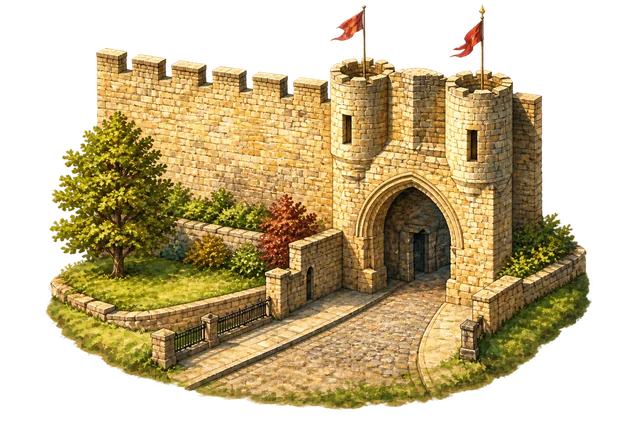 Illustrated adventure version of Lincoln Castle