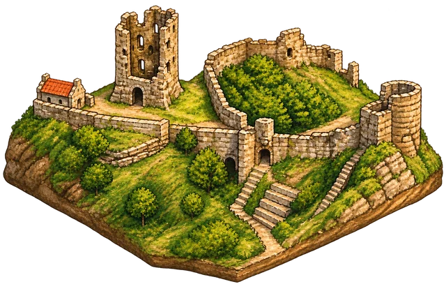 Illustrated adventure version of Scarborough Castle