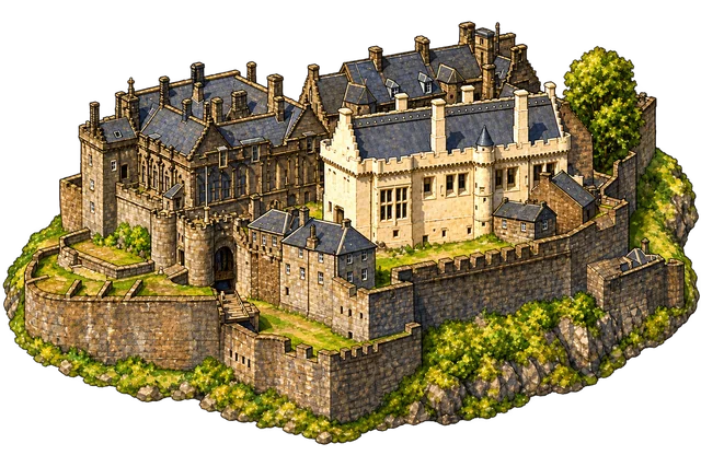 Illustrated adventure version of Stirling Castle