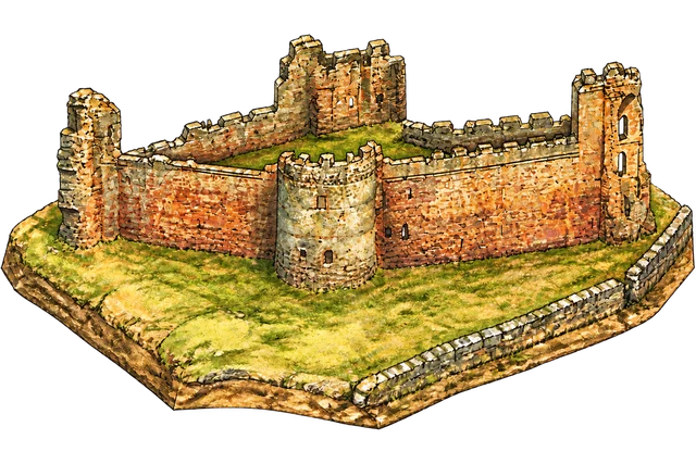 Illustrated adventure version of Tantallon Castle