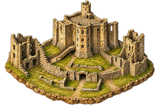 Illustrated adventure version of Warkworth Castle